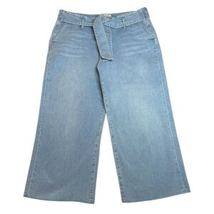 Mavi Cristin Light Blue Wide Leg Cropped Belted Jeans sz 31